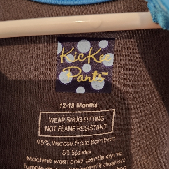 Kickee Pants Kids One Piece Pajamas Size 12-18 Months Blue Sheep Sleep Bamboo - Picture 6 of 8